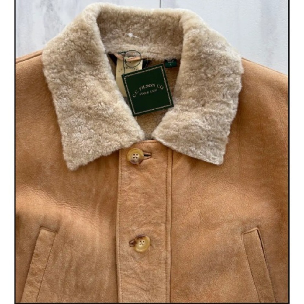 Filson Cognac Shearling Coat Men's Large NWT Limited Edition Collector Piece